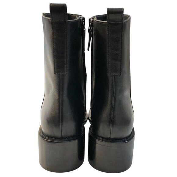 EVERLANE The City Boot Leather Side Zip Block Square Toe Ankle Size 11 Black NEW - Picture 11 of 16